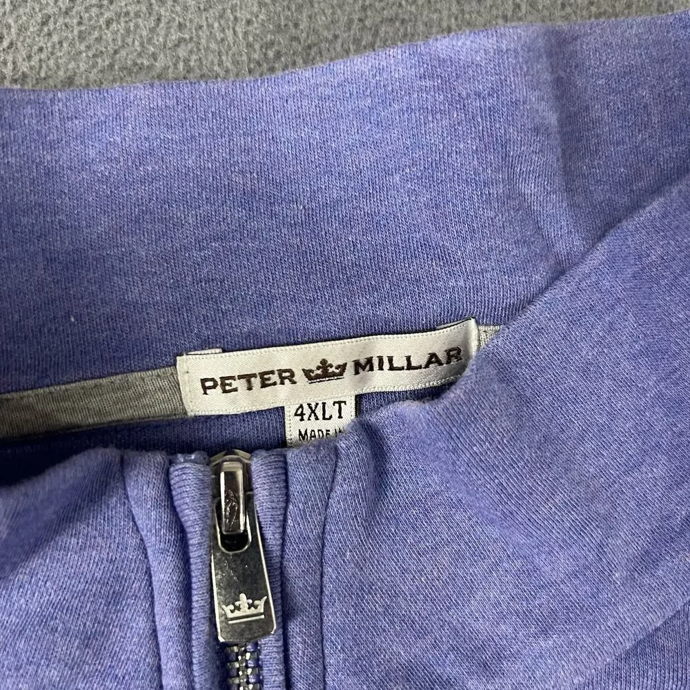 Peter Millar Sweater Mens Size 4XLT Purple Perth 1/4 Quarter Zip Golf Pullover